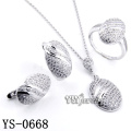 Micro pavimentan conjunto de joyas de plata (YS-0668)